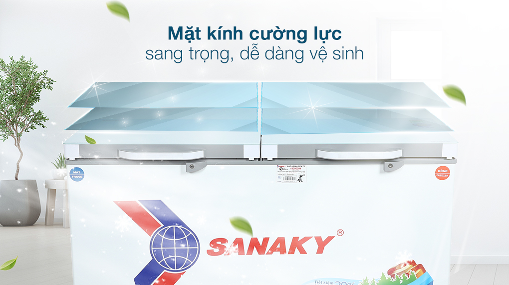 Tủ đông Sanaky 280 lít TD.VH4099W2KD - Mặt kính cường lực Tủ đông Sanaky 280 lít TD.VH4099W2KD - Mặt kính cường lực