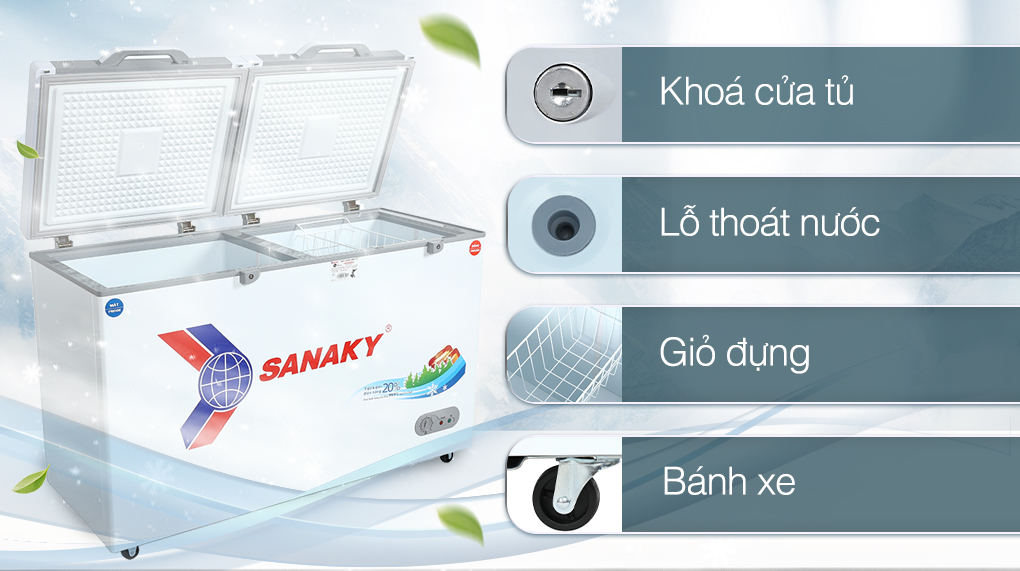 Tủ đông Sanaky 280 lít TD.VH4099W2KD - Tiện ích Tủ đông Sanaky 280 lít TD.VH4099W2KD - Tiện ích