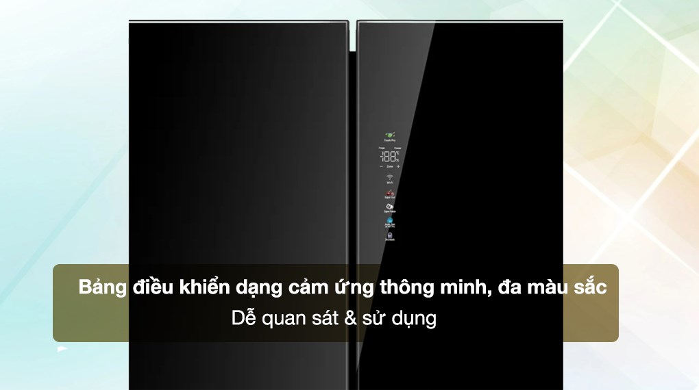Tủ lạnh Aqua Inverter 660 lít Multi Door AQR-M727XA(GB)U1 - Bảng điều khiển cảm ứng đa sắc màu Tủ lạnh Aqua Inverter 660 lít Multi Door AQR-M727XA(GB)U1 - Bảng điều khiển cảm ứng đa sắc màu