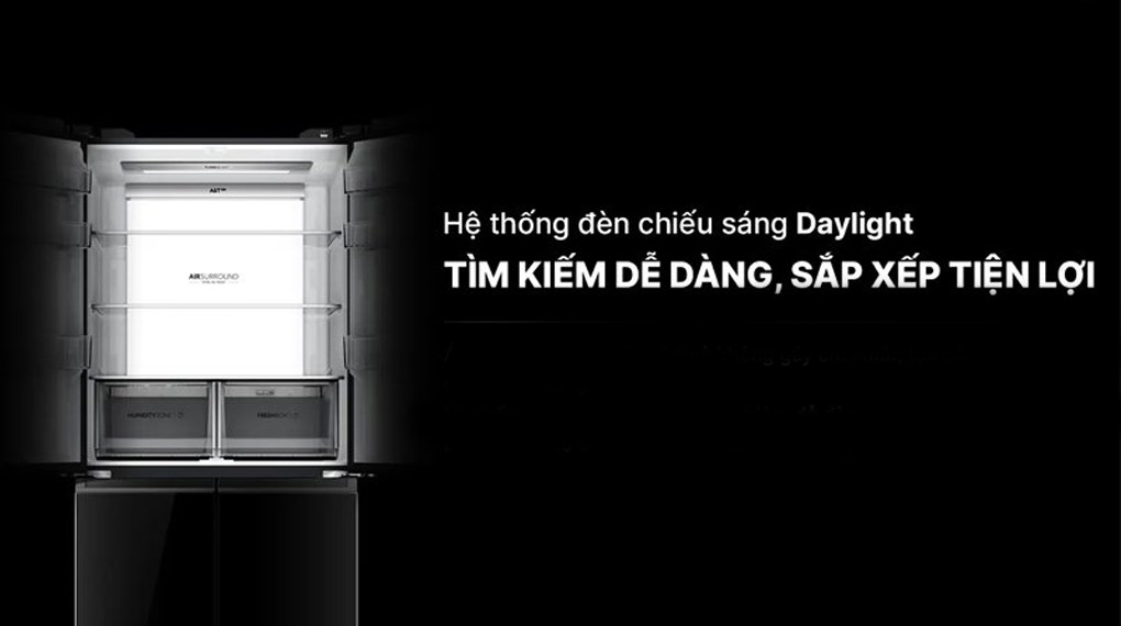 Tủ lạnh Aqua Inverter 660 lít Multi Door AQR-M727XA(GB)U1 - Hệ thống đèn chiếu sáng Daylight dễ chịu, dễ tìm kiếm Tủ lạnh Aqua Inverter 660 lít Multi Door AQR-M727XA(GB)U1 - Hệ thống đèn chiếu sáng Daylight dễ chịu, dễ tìm kiếm